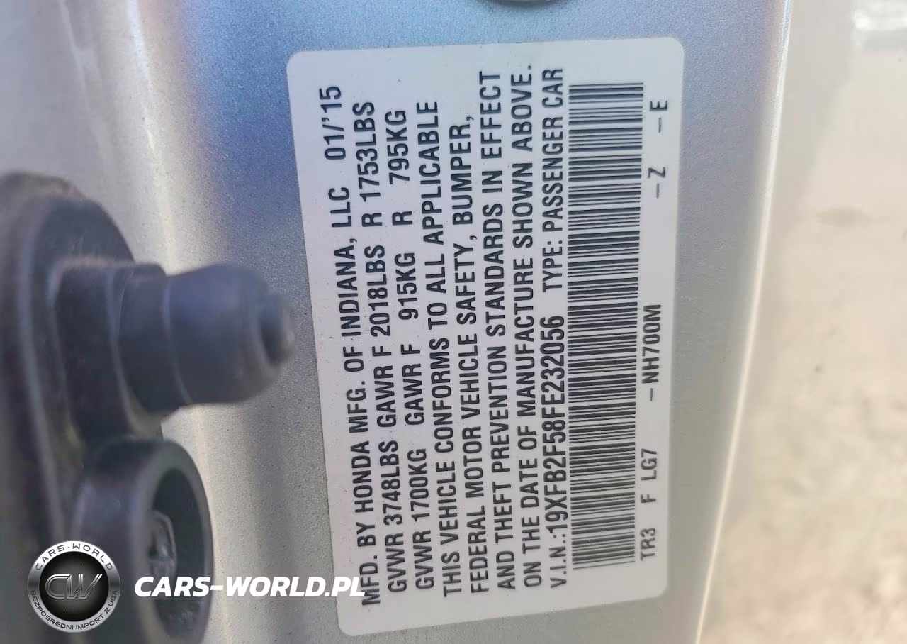2015 Honda Civic Lx VIN:19XFB2F58FE232056 - 13