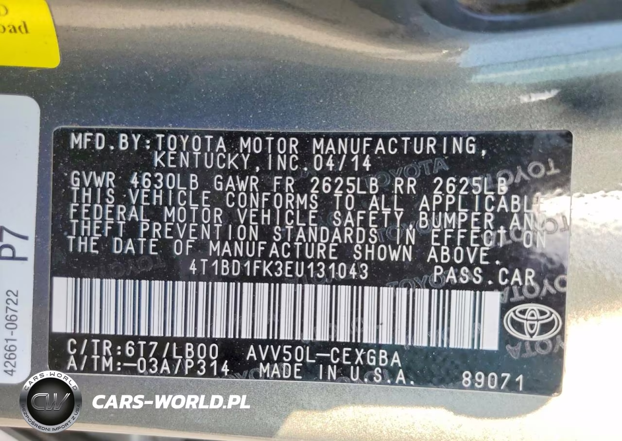 2014 Toyota Camry Hybrid Xle VIN:4T1BD1FK3EU131043 - 12
