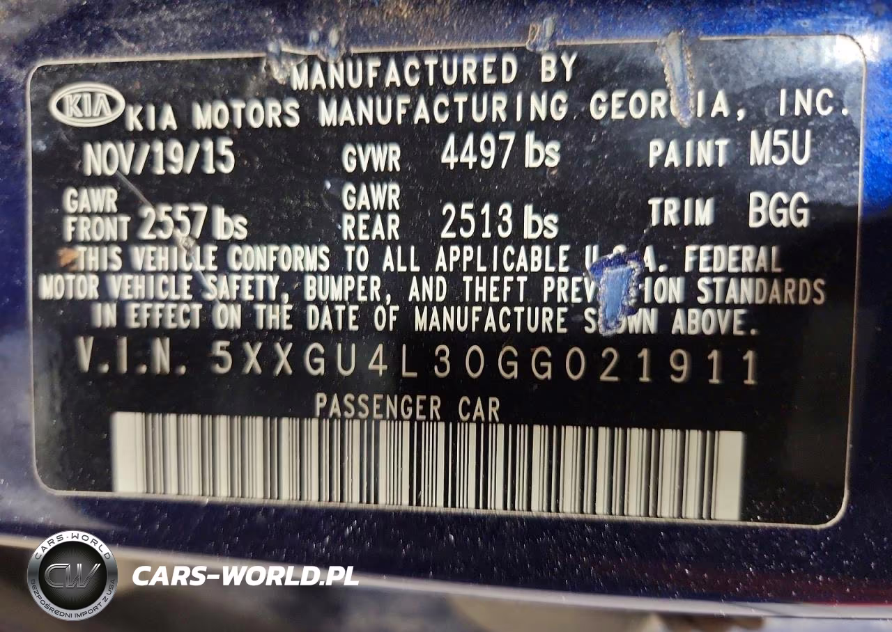2016 Kia Optima Ex VIN:5XXGU4L30GG021911 - 12