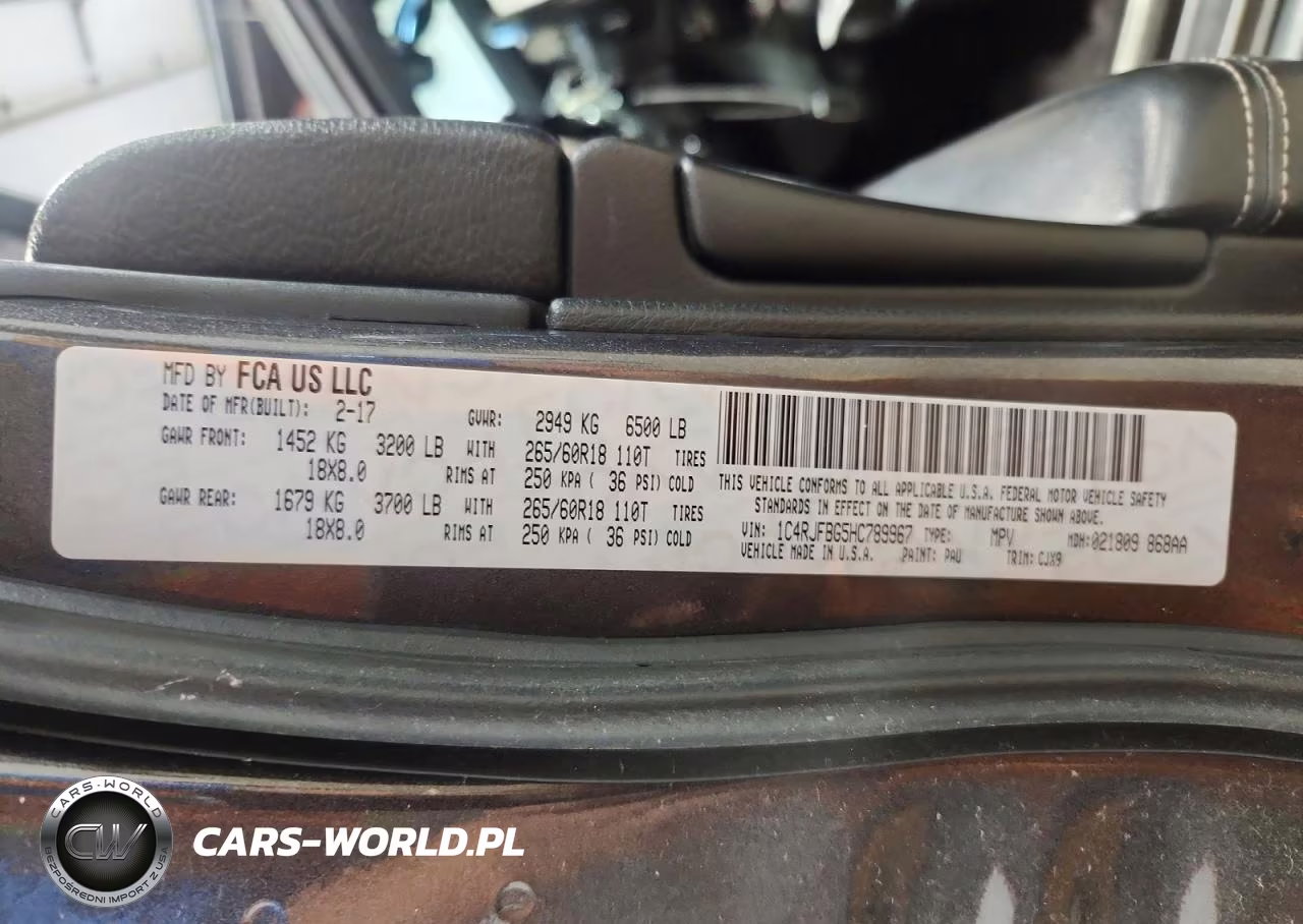 2017 Jeep Gran Cheor VIN:1C4RJFBG5HC789967 - 13