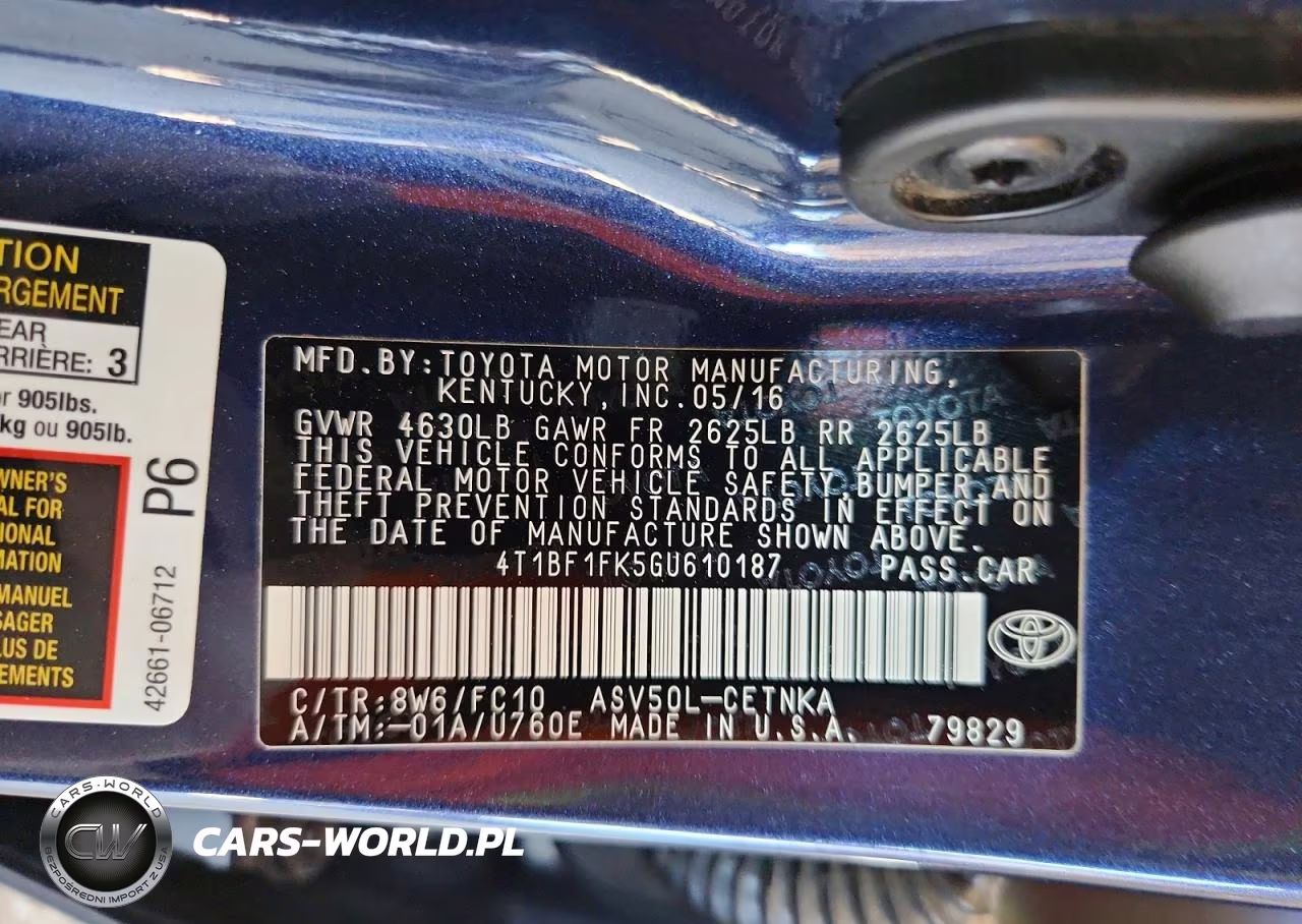 2016 Toyota Camry Le VIN:4T1BF1FK5GU610187 - 12