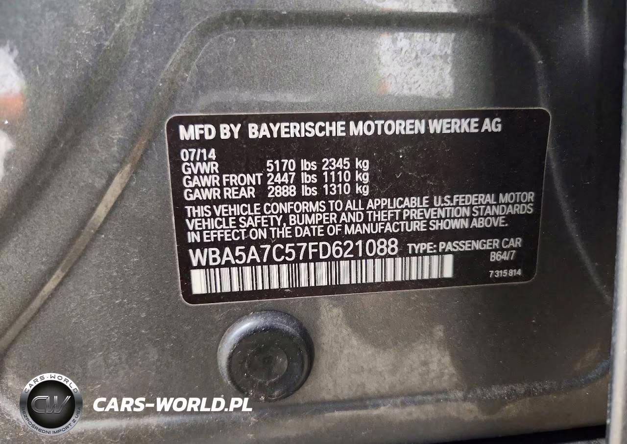 2015 BMW 528 Xi VIN:WBA5A7C57FD621088 - 12