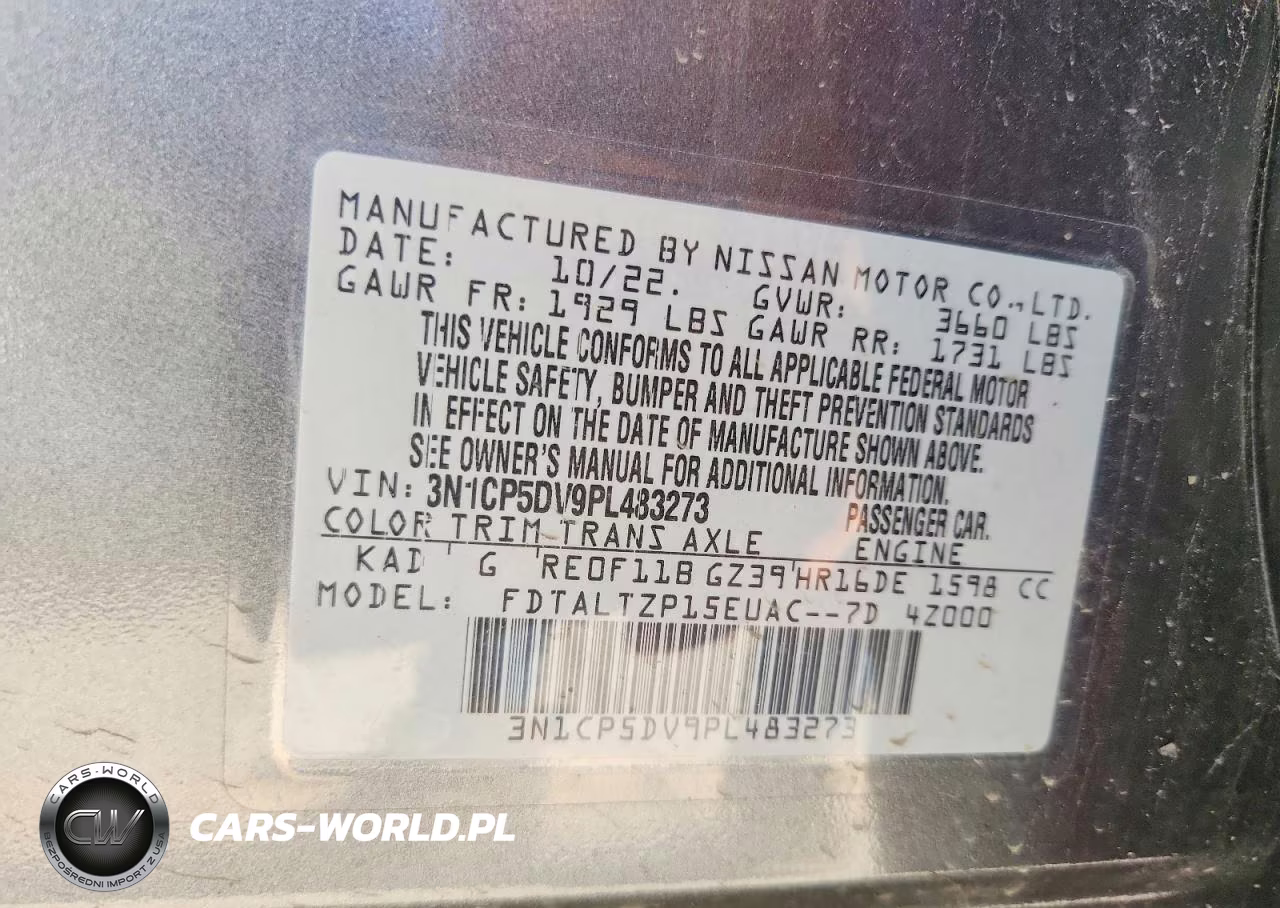 2023 Nissan Kicks Sr VIN:3N1CP5DV9PL483273 - 13