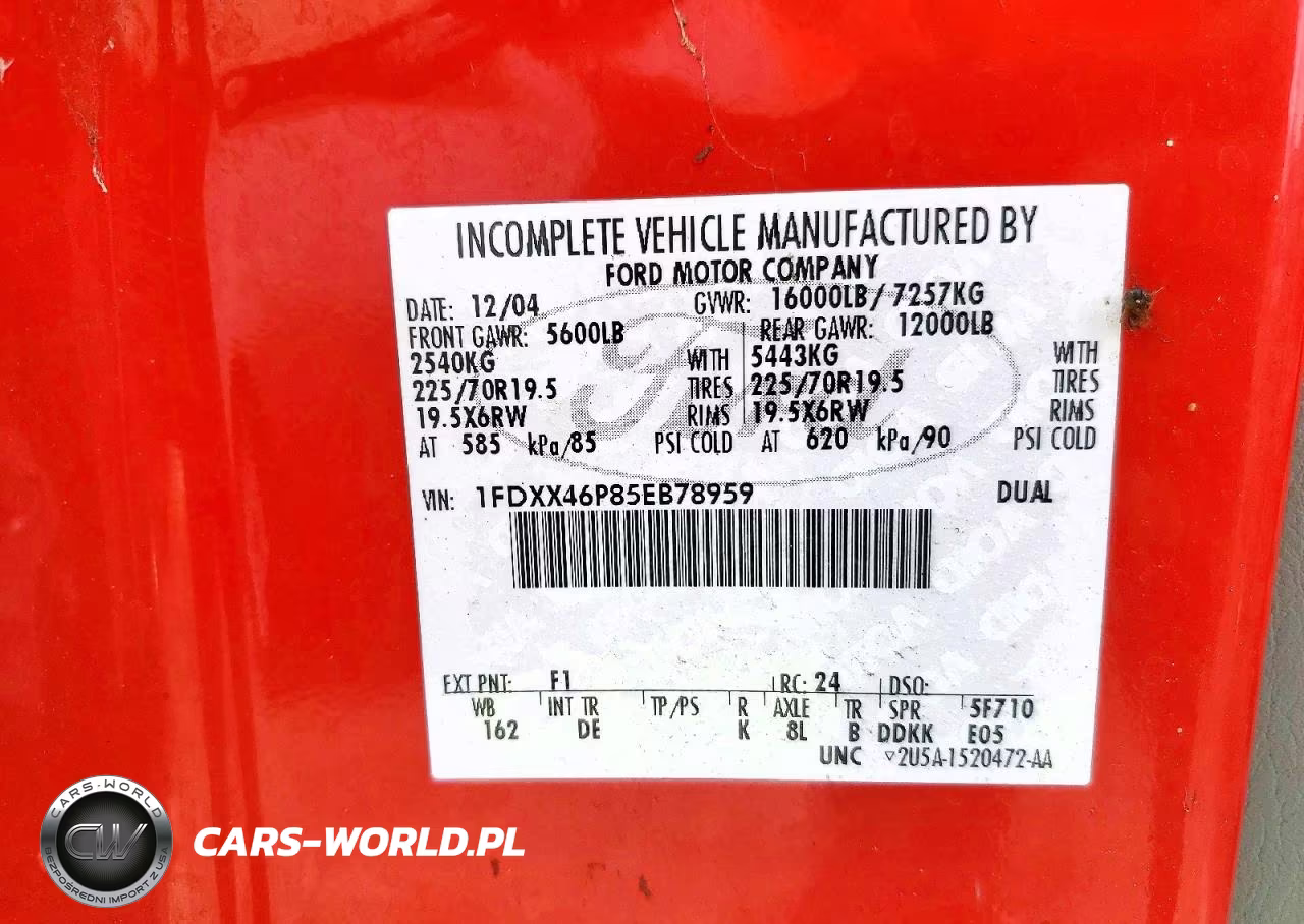 2005 Ford F450 Super Duty VIN:1FDXX46P85EB78959 - 12