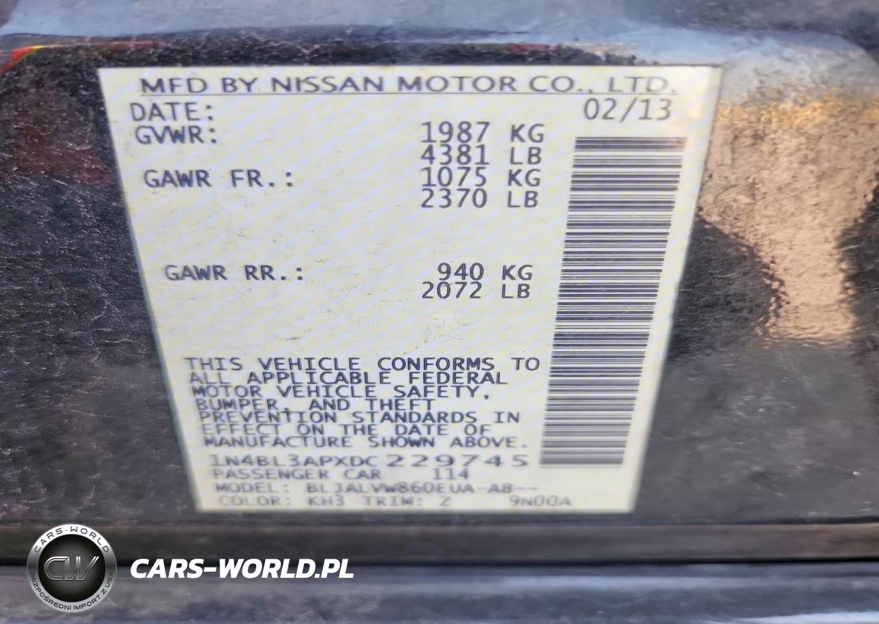 2013 Nissan Altima 3.5 S VIN:1N4BL3APXDC229745 - 12