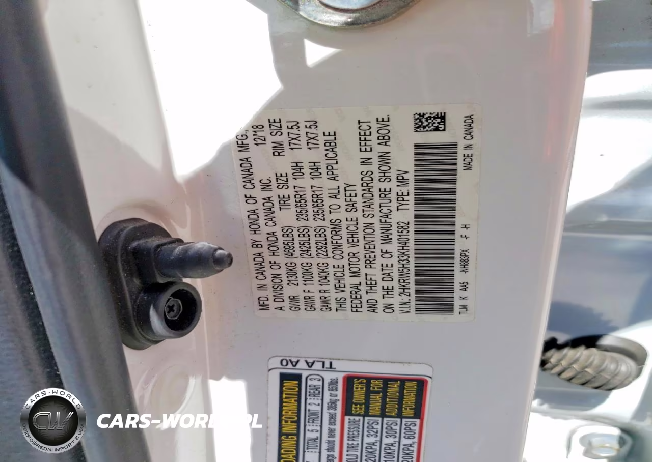 2019 Honda Cr-V Lx VIN:2HKRW5H33KH401582 - 12