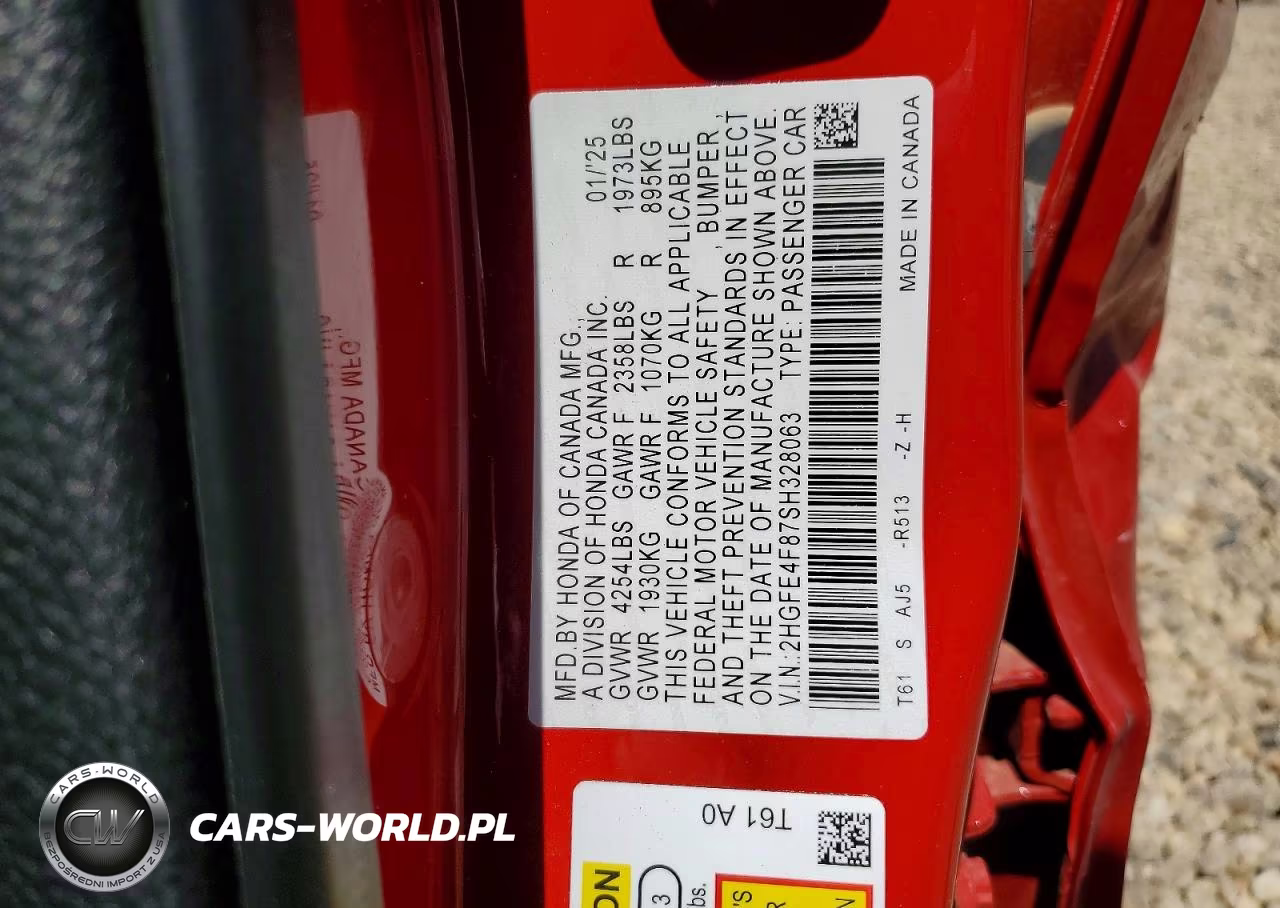 2025 Honda Civic Sport VIN:2HGFE4F87SH328063 - 12