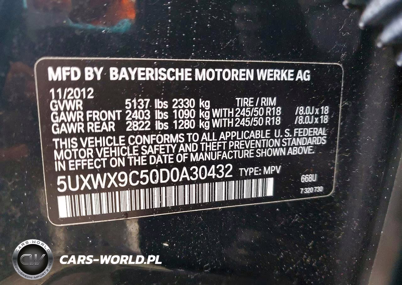 2013 BMW X3 xDrive28I VIN:5UXWX9C50D0A30432 - 14