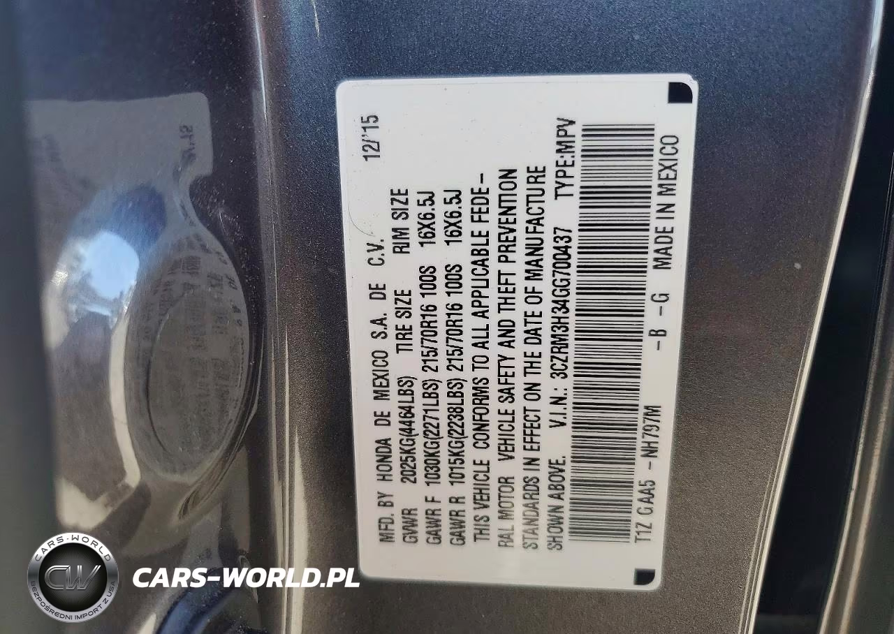 2016 Honda Cr-V Lx VIN:3CZRM3H34GG700437 - 12