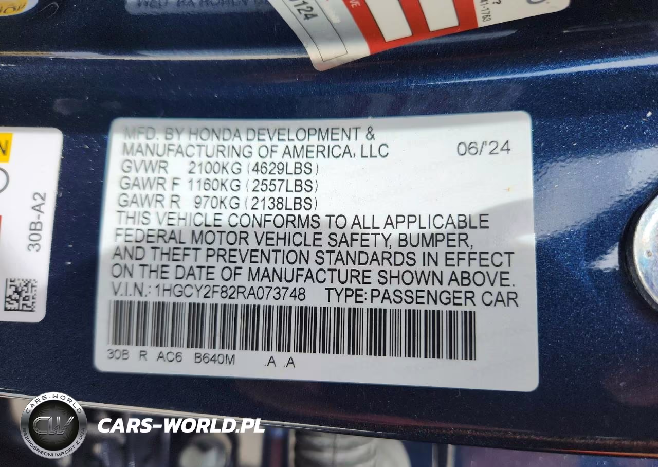 2024 Honda Accord Touring Hybrid VIN:1HGCY2F82RA073748 - 12