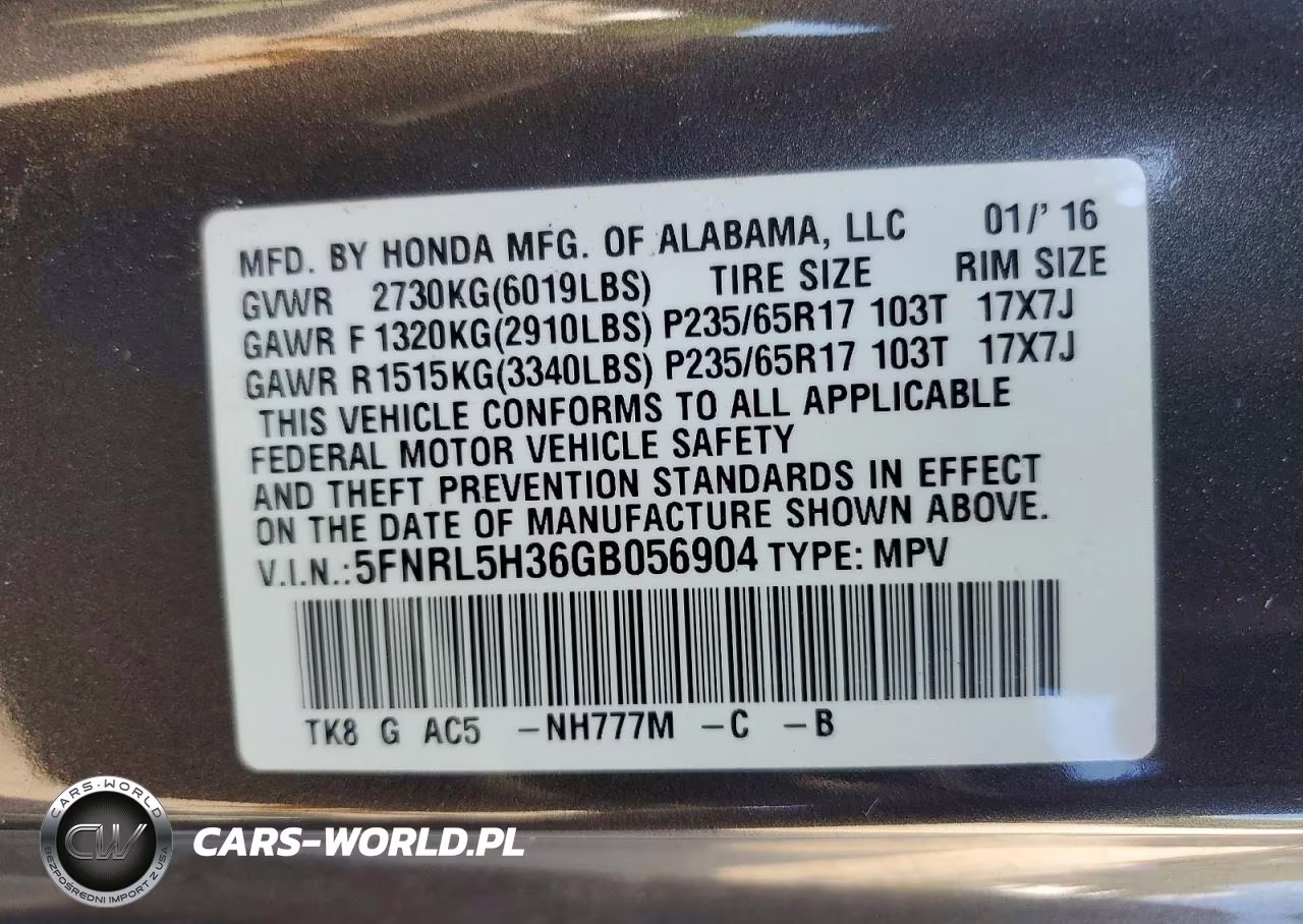 2016 Honda Odyssey Se VIN:5FNRL5H36GB056904 - 13