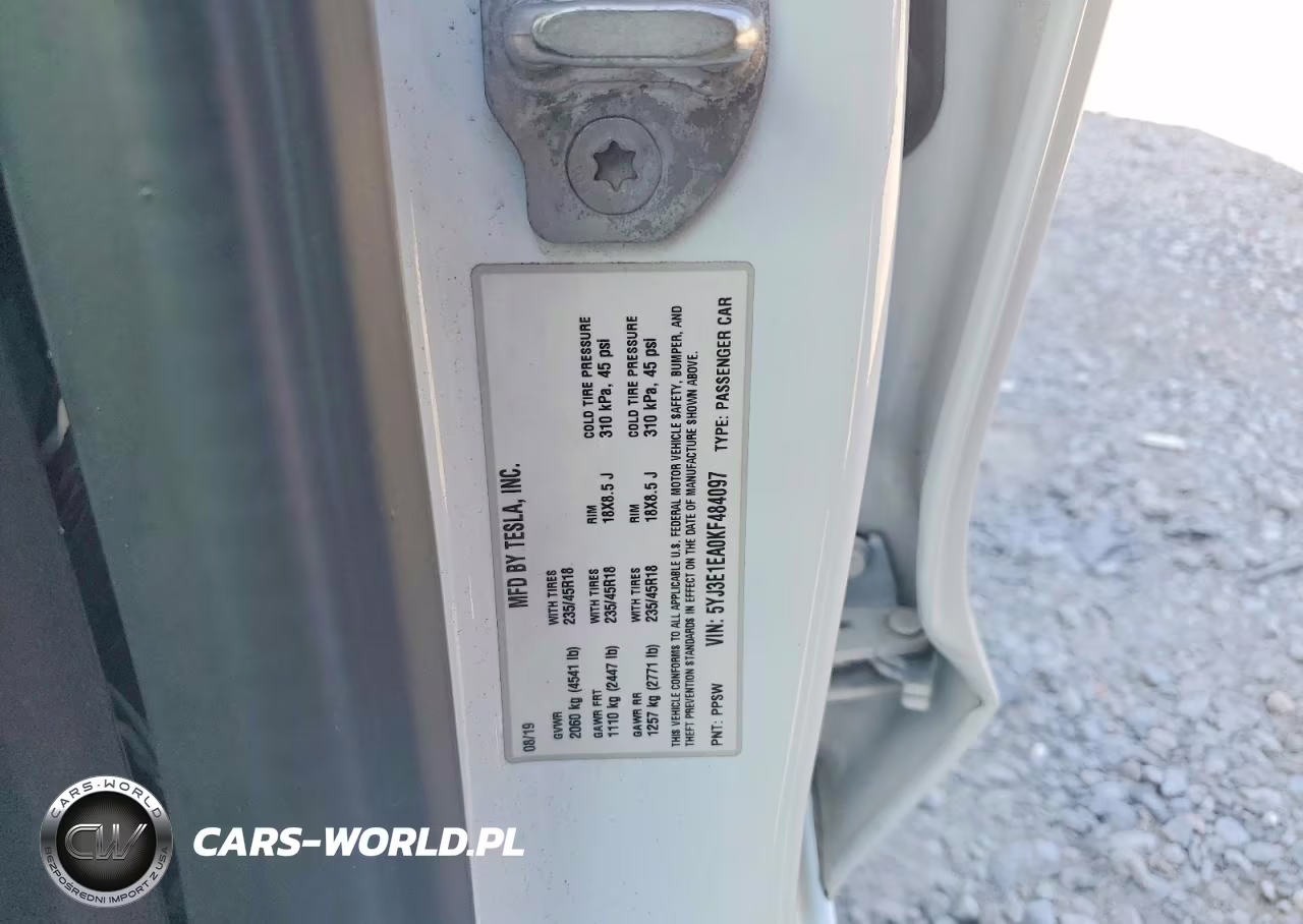 2019 Tesla Model 3 VIN:5YJ3E1EA0KF484097 - 12