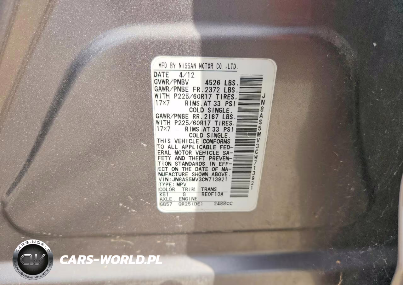 2012 Nissan Rogue S VIN:JN8AS5MV3CW713921 - 13