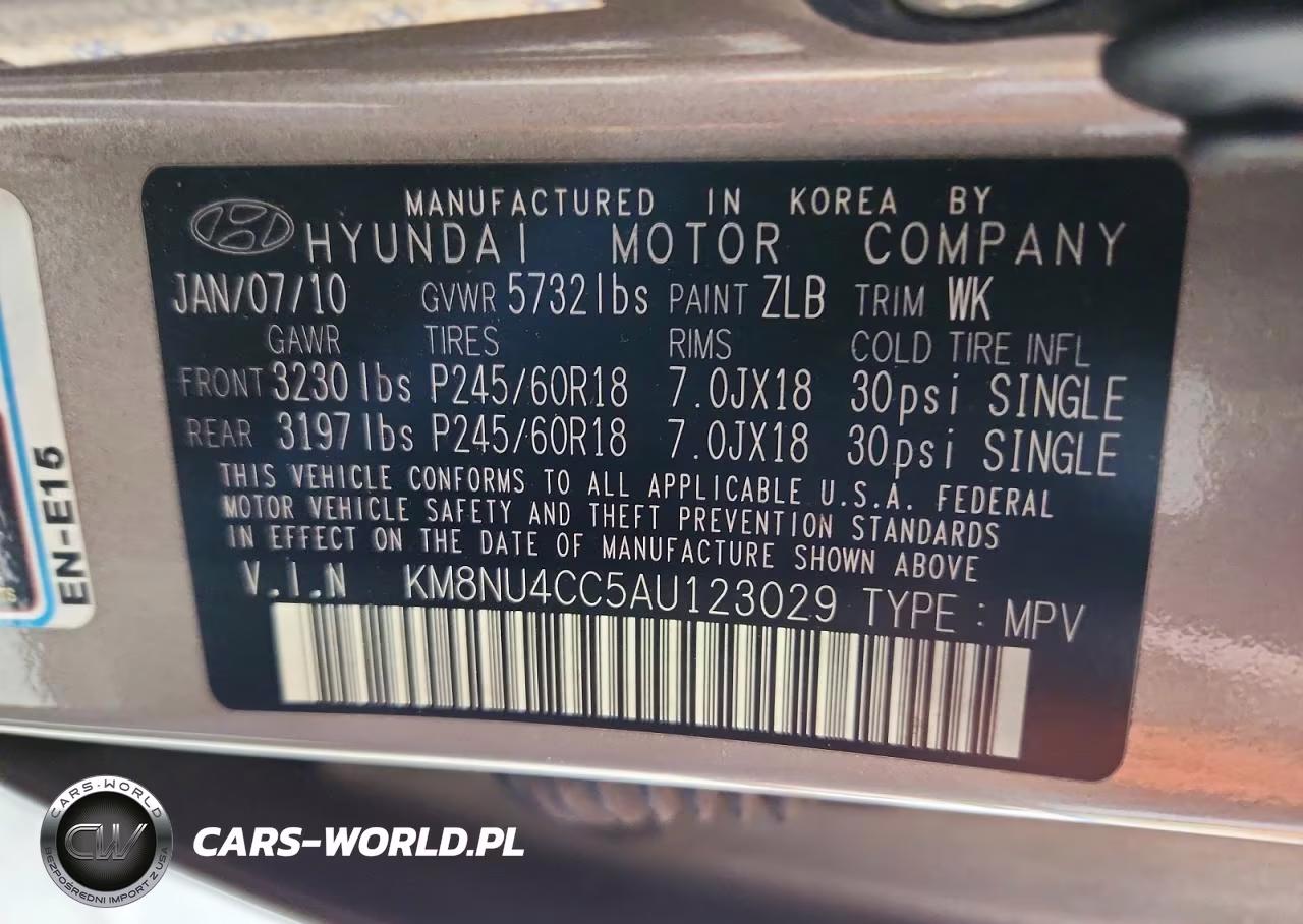 2010 Hyundai Veracruz Limited VIN:KM8NU4CC5AU123029 - 13