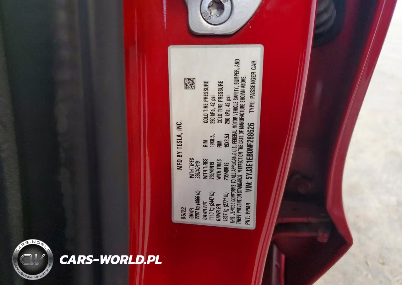 2022 Tesla Model 3 VIN:5YJ3E1EB0NF288626 - 12