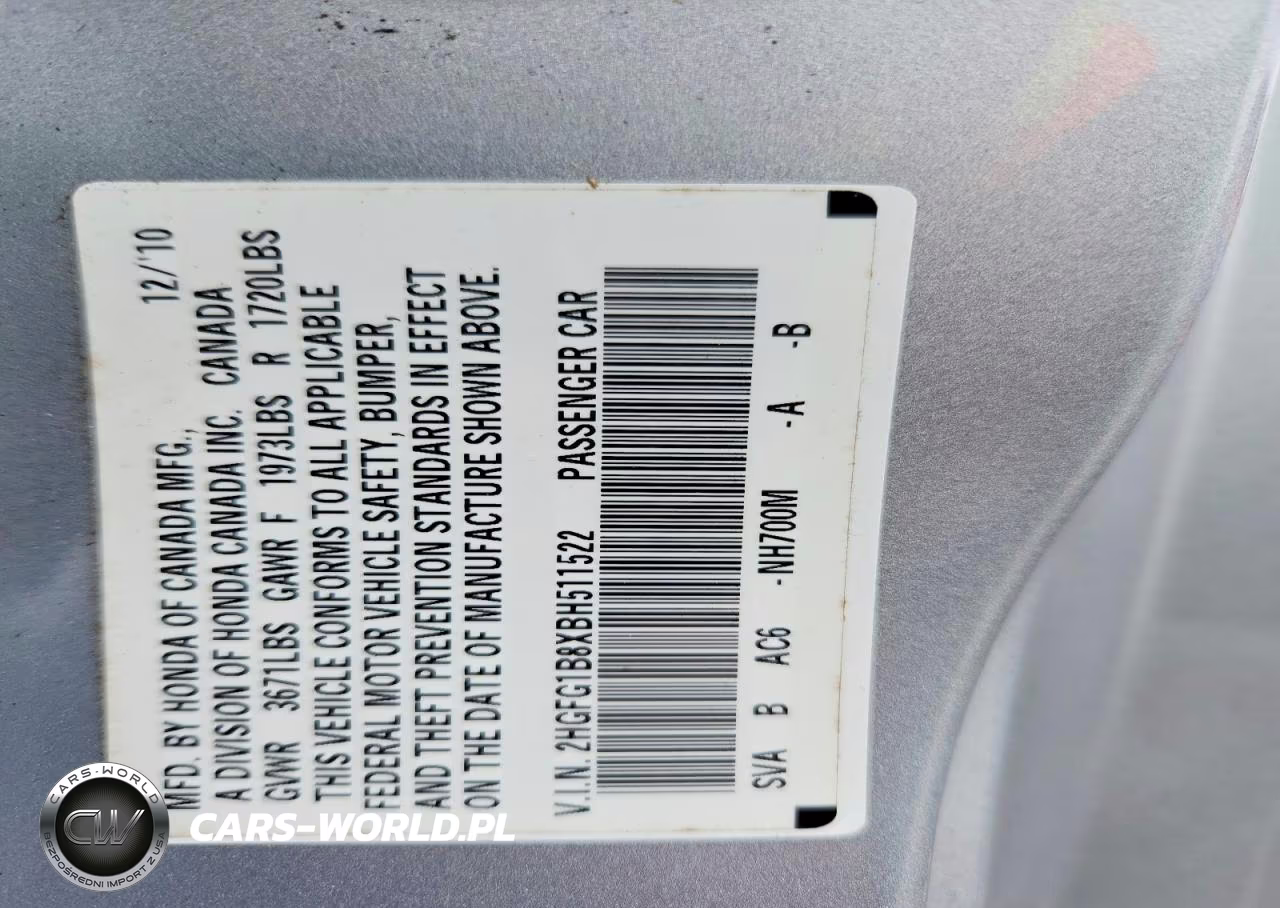 2011 Honda Civic Ex VIN:2HGFG1B8XBH511522 - 12