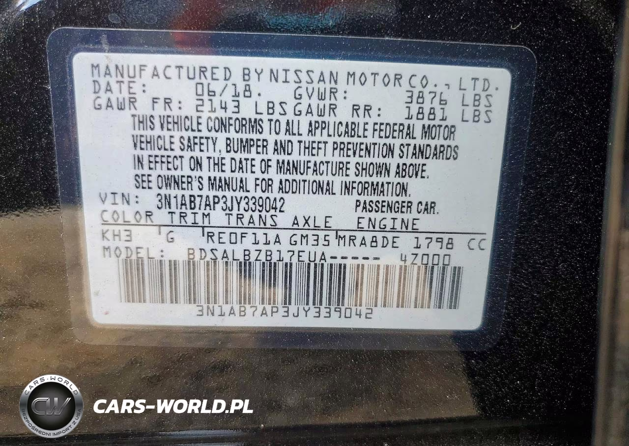 2018 Nissan Sentra S VIN:3N1AB7AP3JY339042 - 12
