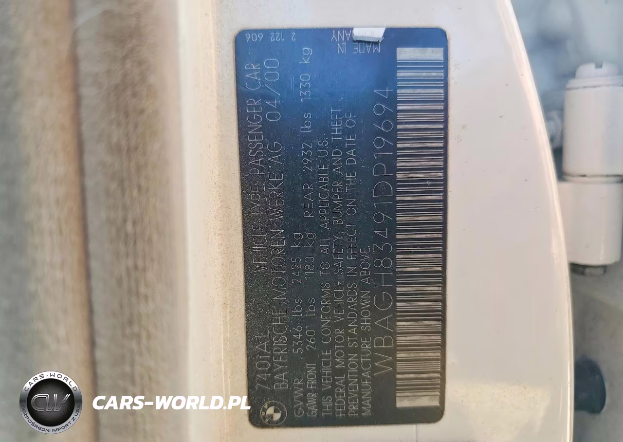 2001 BMW 740 Il VIN:WBAGH83491DP19694 - 13