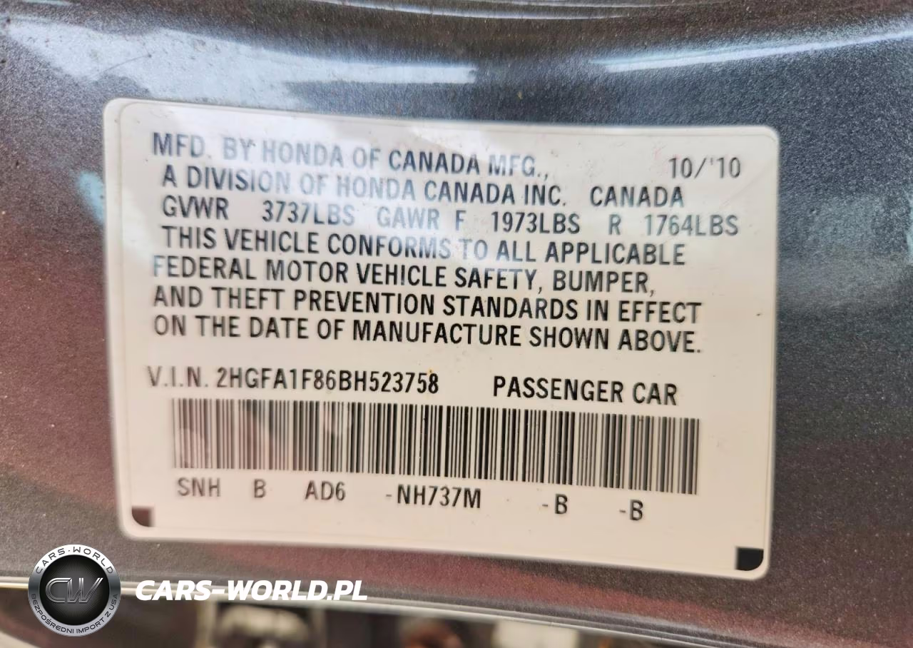 2011 Honda Civic Ex VIN:2HGFA1F86BH523758 - 13
