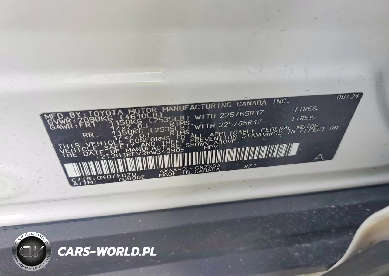 2024 Toyota Rav4 Le VIN:2T3H1RFV2RW349905 - 13
