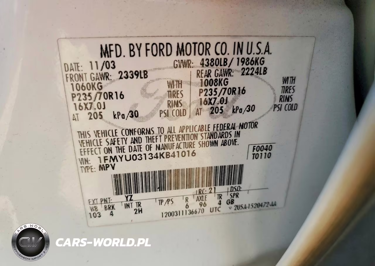 2004 Ford Escape Xlt VIN:1FMYU03134KB41016 - 13
