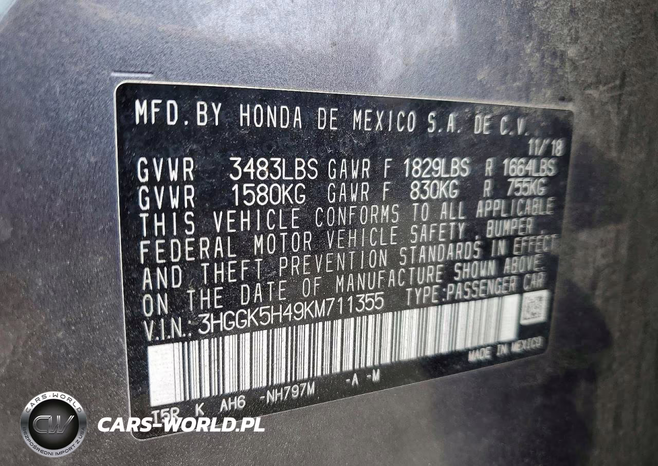 2019 Honda Fit Lx VIN:3HGGK5H49KM711355 - 12