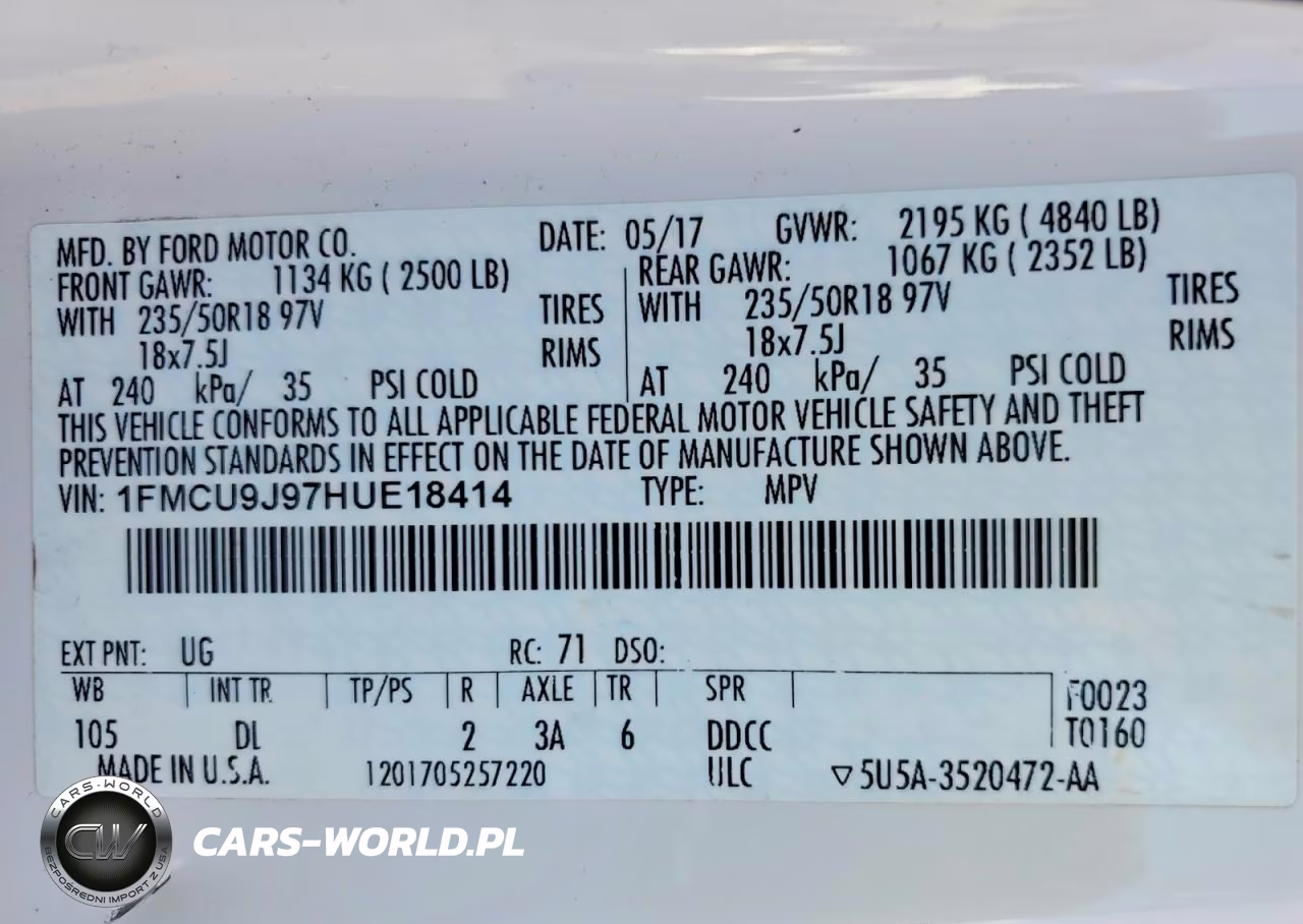 2017 Ford Escape Titanium VIN:1FMCU9J97HUE18414 - 13