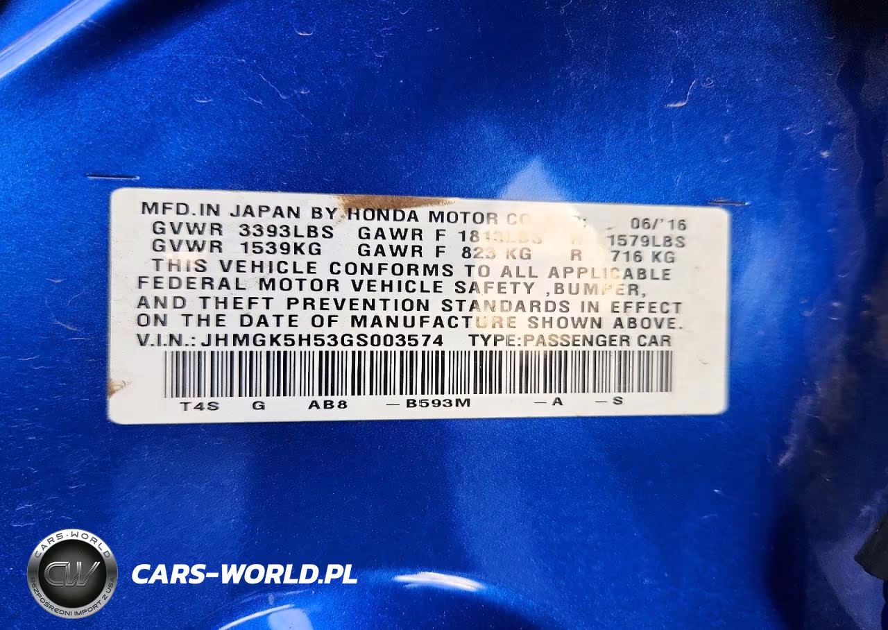 2016 Honda Fit Lx VIN:JHMGK5H53GS003574 - 13
