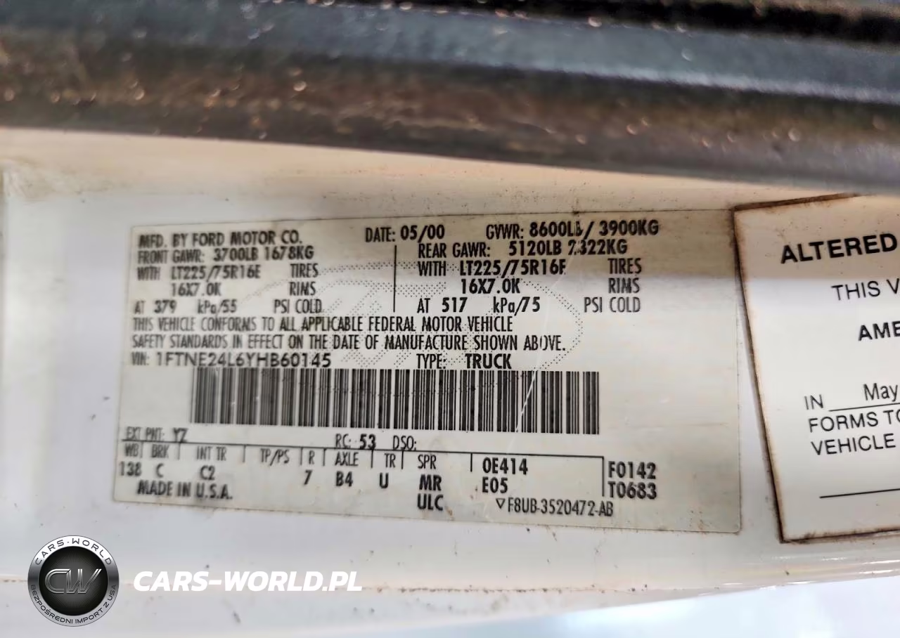 2000 Ford Econoline E250 Van VIN:1FTNE24L6YHB60145 - 14
