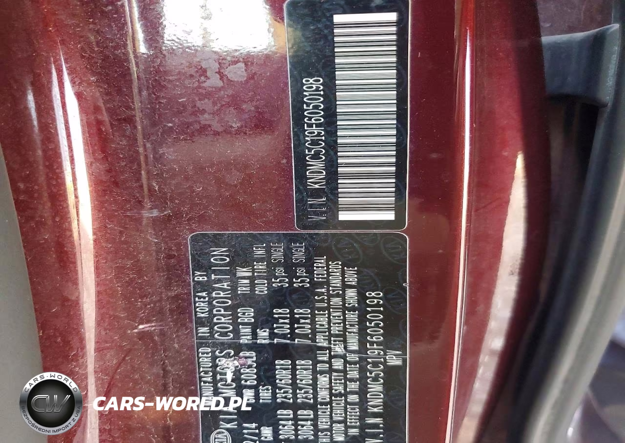 2015 Kia Sedona Sx VIN:KNDMC5C19F6050198 - 13