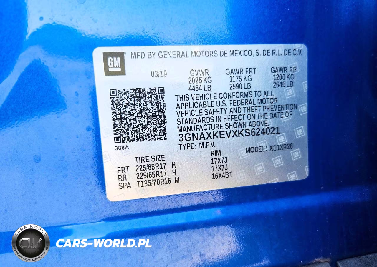 2019 Chevrolet Equinox Lt VIN:3GNAXKEVXKS624021 - 13