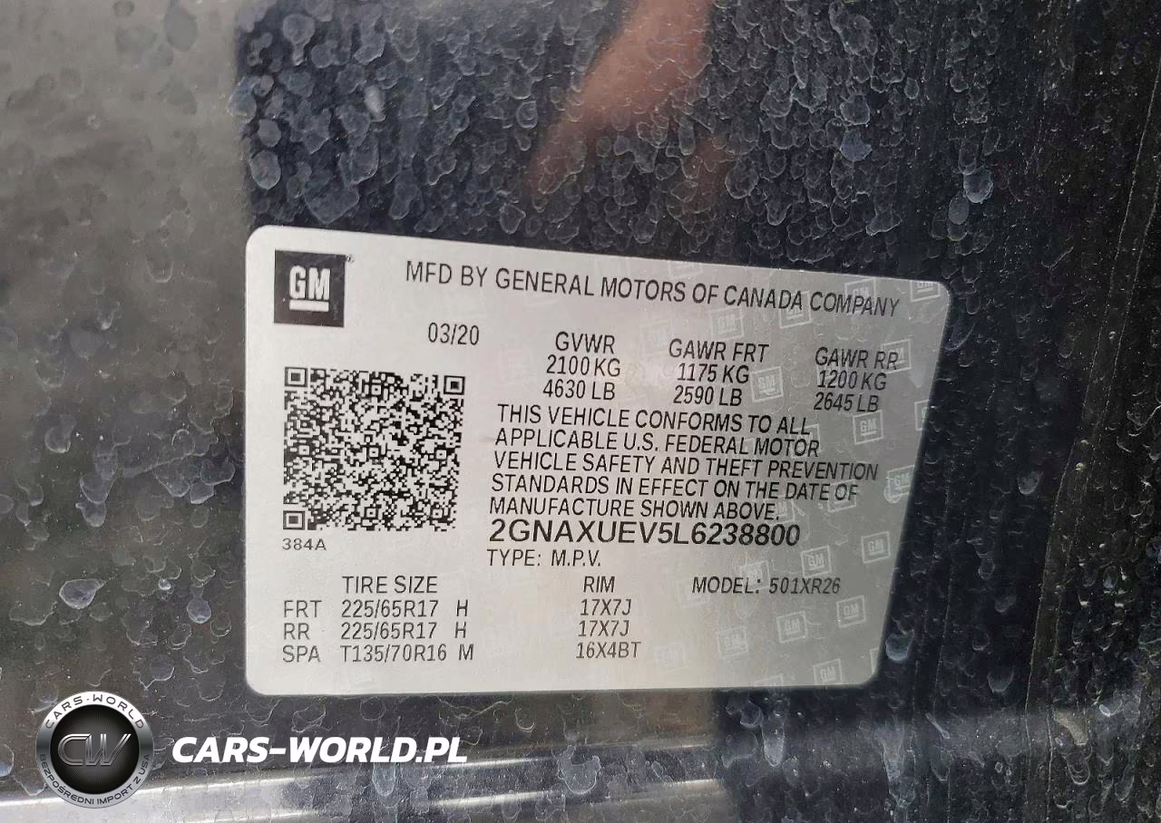 2020 Chevrolet Equinox Lt VIN:2GNAXUEV5L6238800 - 13