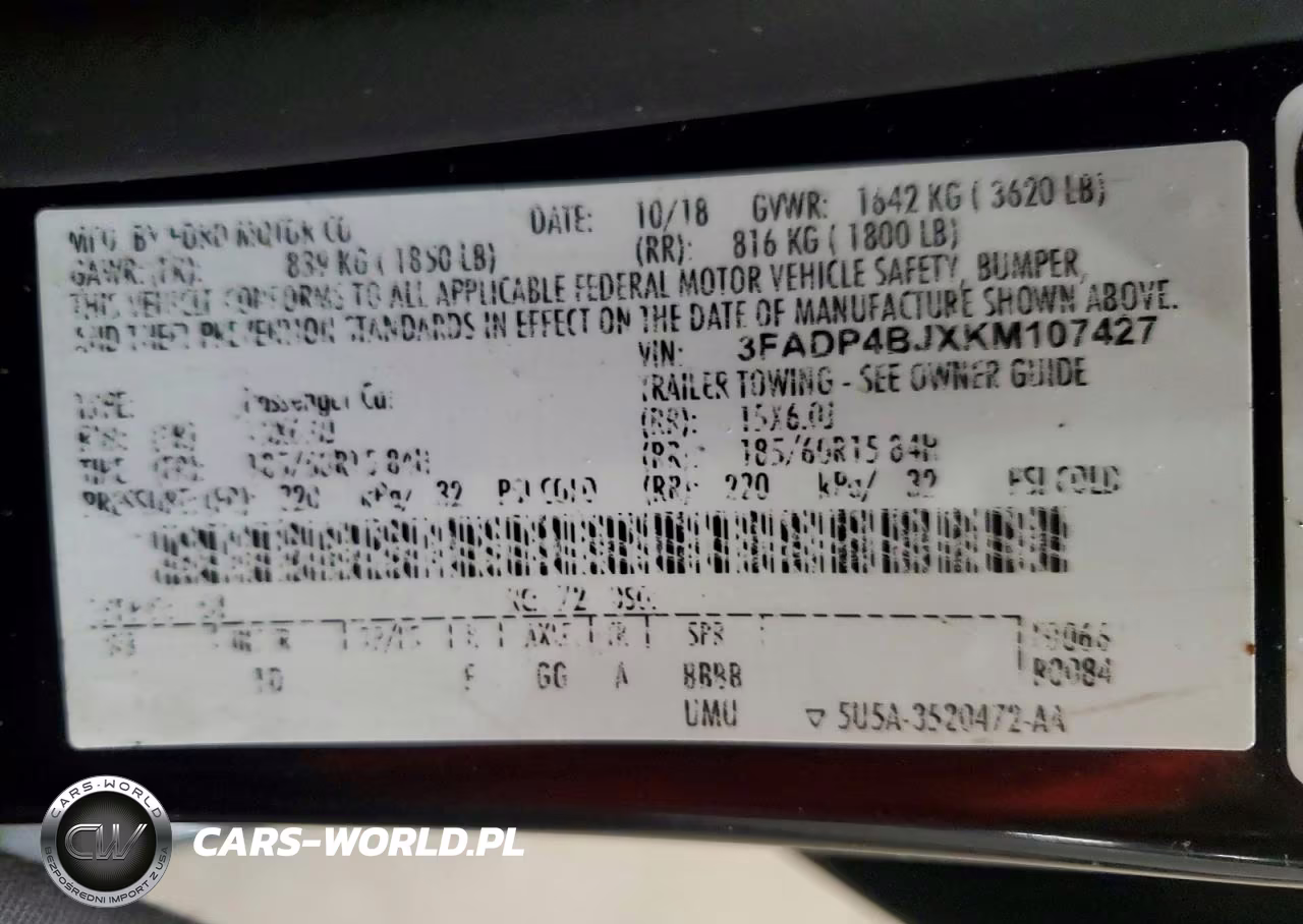 2019 Ford Fiesta Se VIN:3FADP4BJXKM107427 - 12