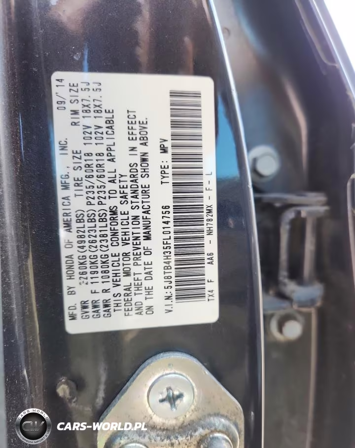 2015 Acura Rdx VIN:5J8TB4H35FL014756 - 13