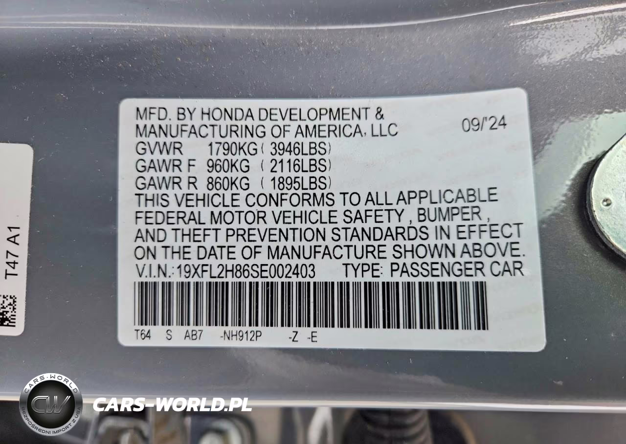 2025 Honda Civic Sport VIN:19XFL2H86SE002403 - 13