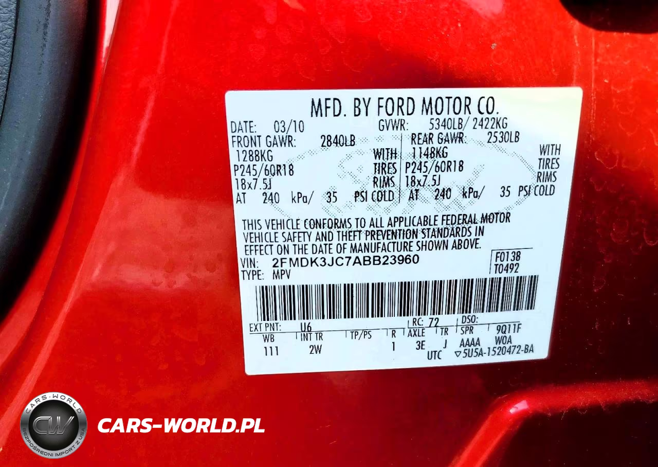 2010 Ford Edge Sel VIN:2FMDK3JC7ABB23960 - 13