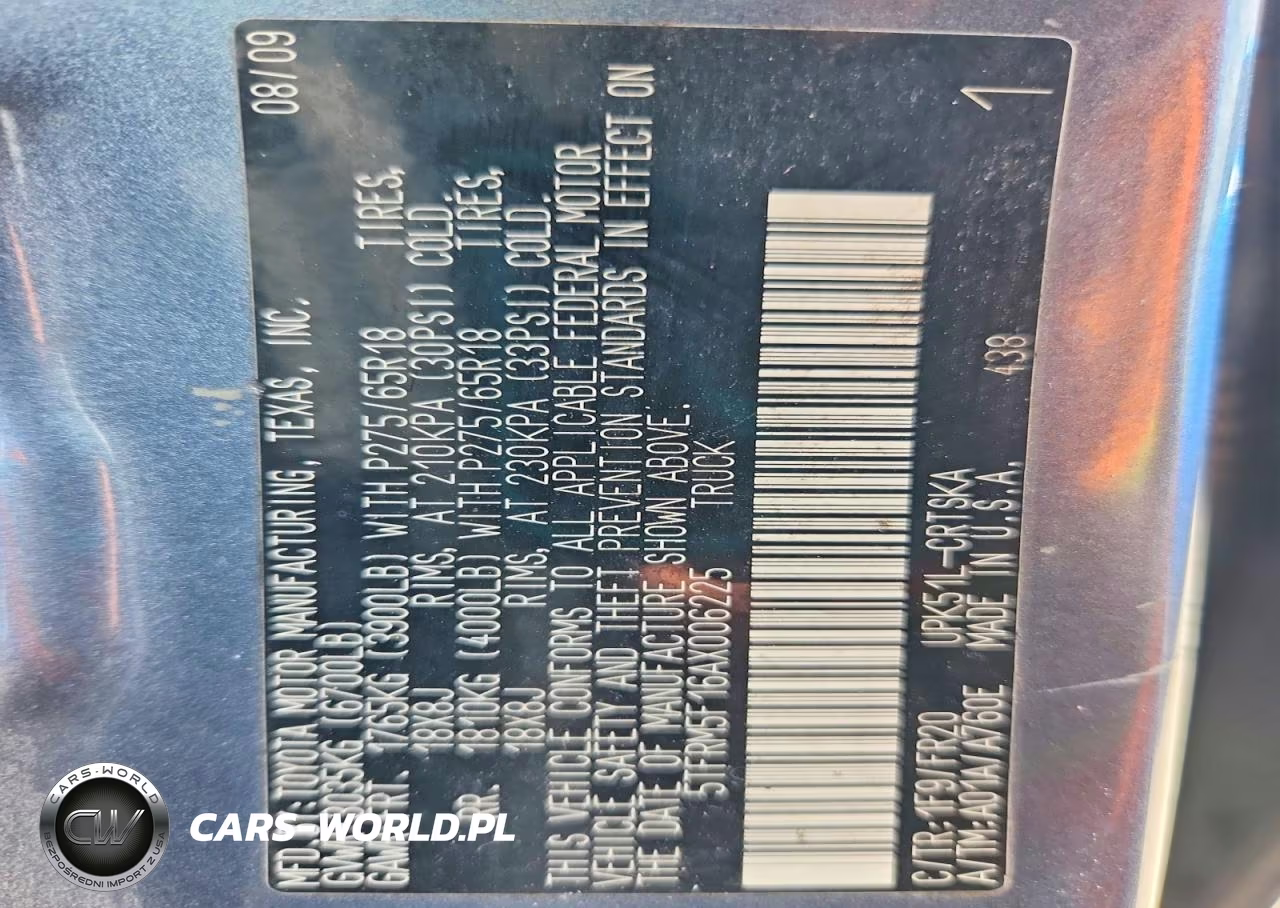 2010 Toyota Tundra Double Cab Sr5 VIN:5TFRM5F16AX006225 - 13