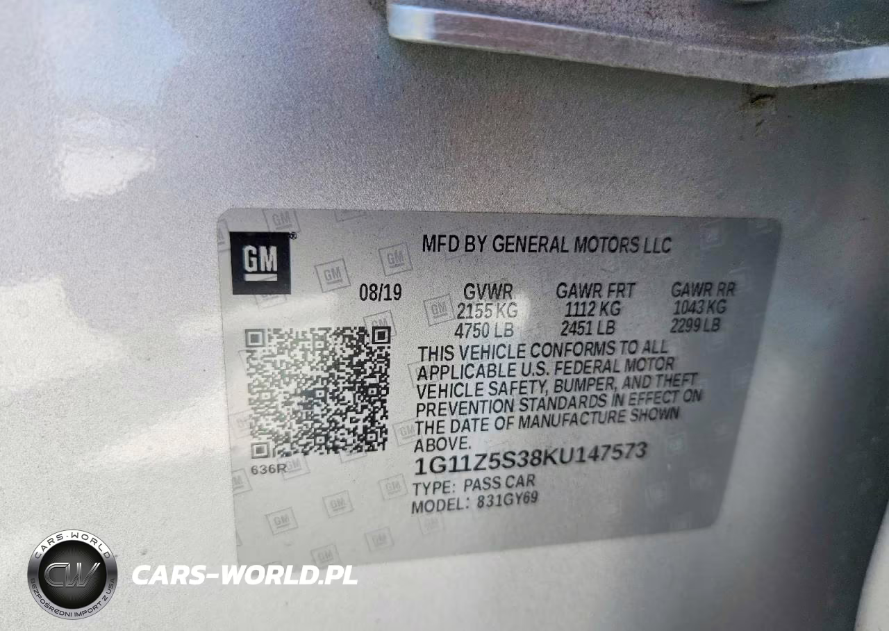 2019 Chevrolet Impala Lt VIN:1G11Z5S38KU147573 - 13