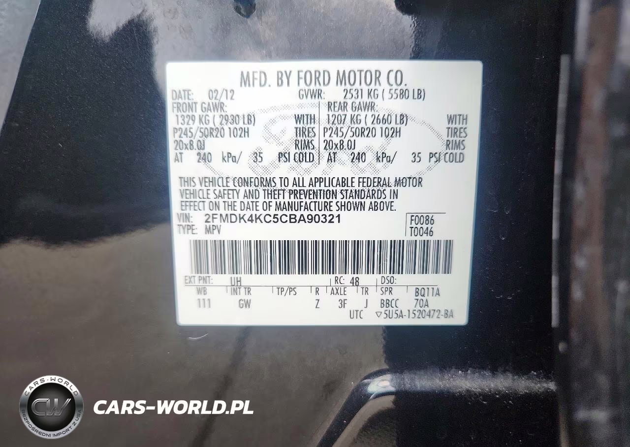 2012 Ford Edge Limited VIN:2FMDK4KC5CBA90321 - 12