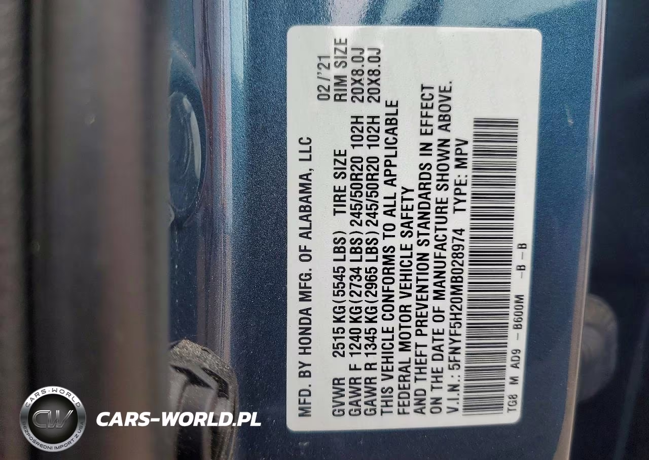 2021 Honda Pilot Se VIN:5FNYF5H20MB028974 - 13