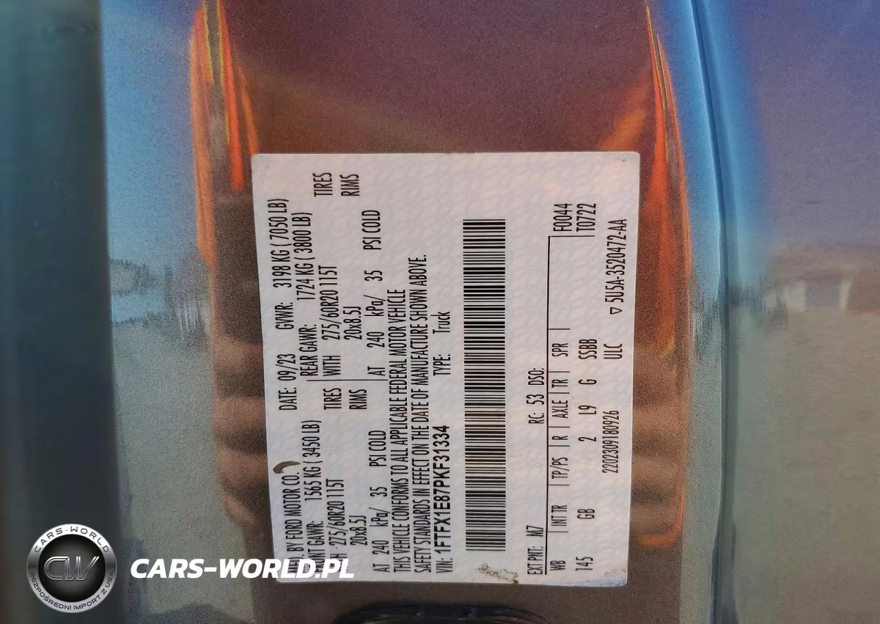 2023 Ford F150 VIN:1FTFX1E87PKF31334 - 12