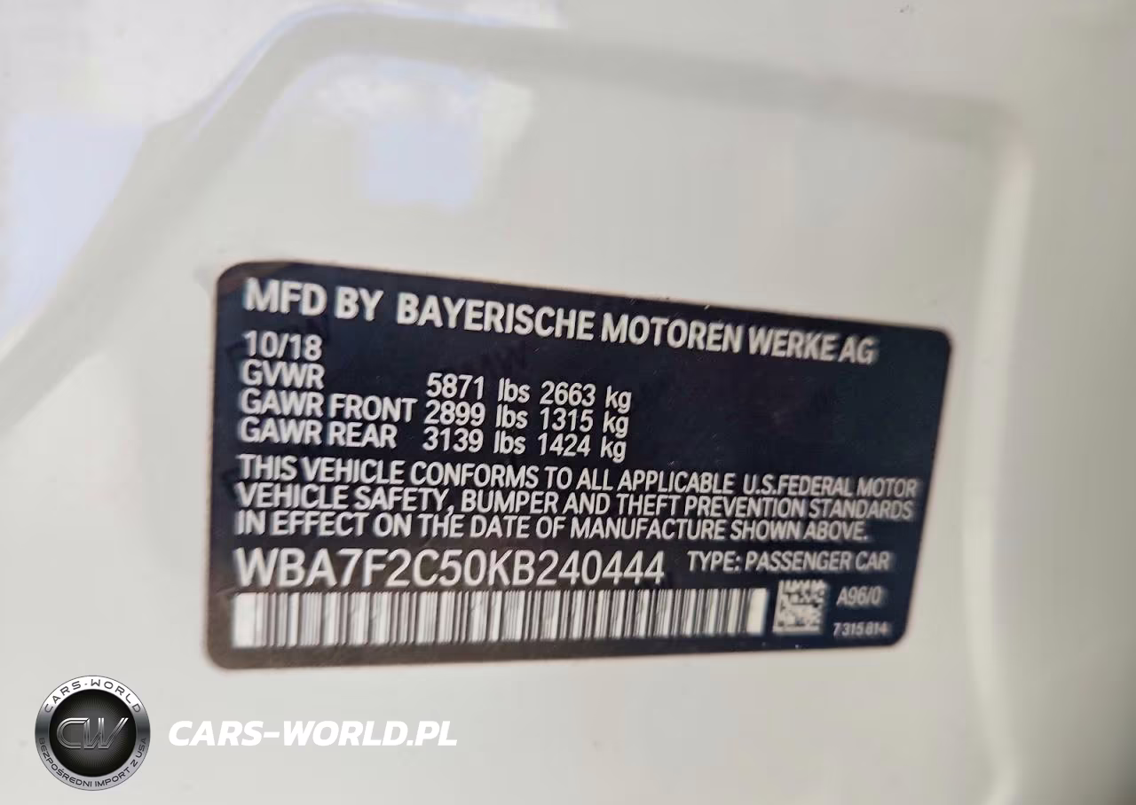 2019 BMW 750 Xi VIN:WBA7F2C50KB240444 - 12