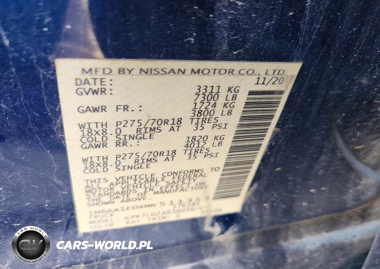 2021 Nissan Titan Pro-4X VIN:1N6AA1EDXMN511353 - 12