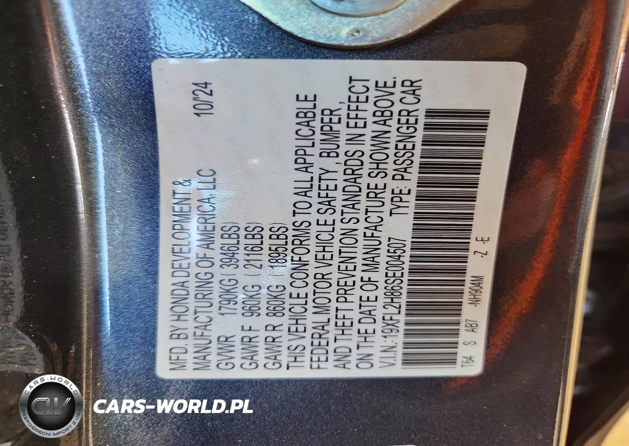 2025 Honda Civic Sport VIN:19XFL2H86SE004507 - 13
