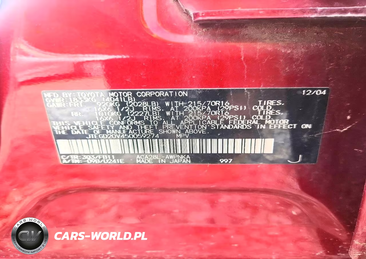 2005 Toyota Rav4 Base VIN:JTEGD20V450059274 - 13