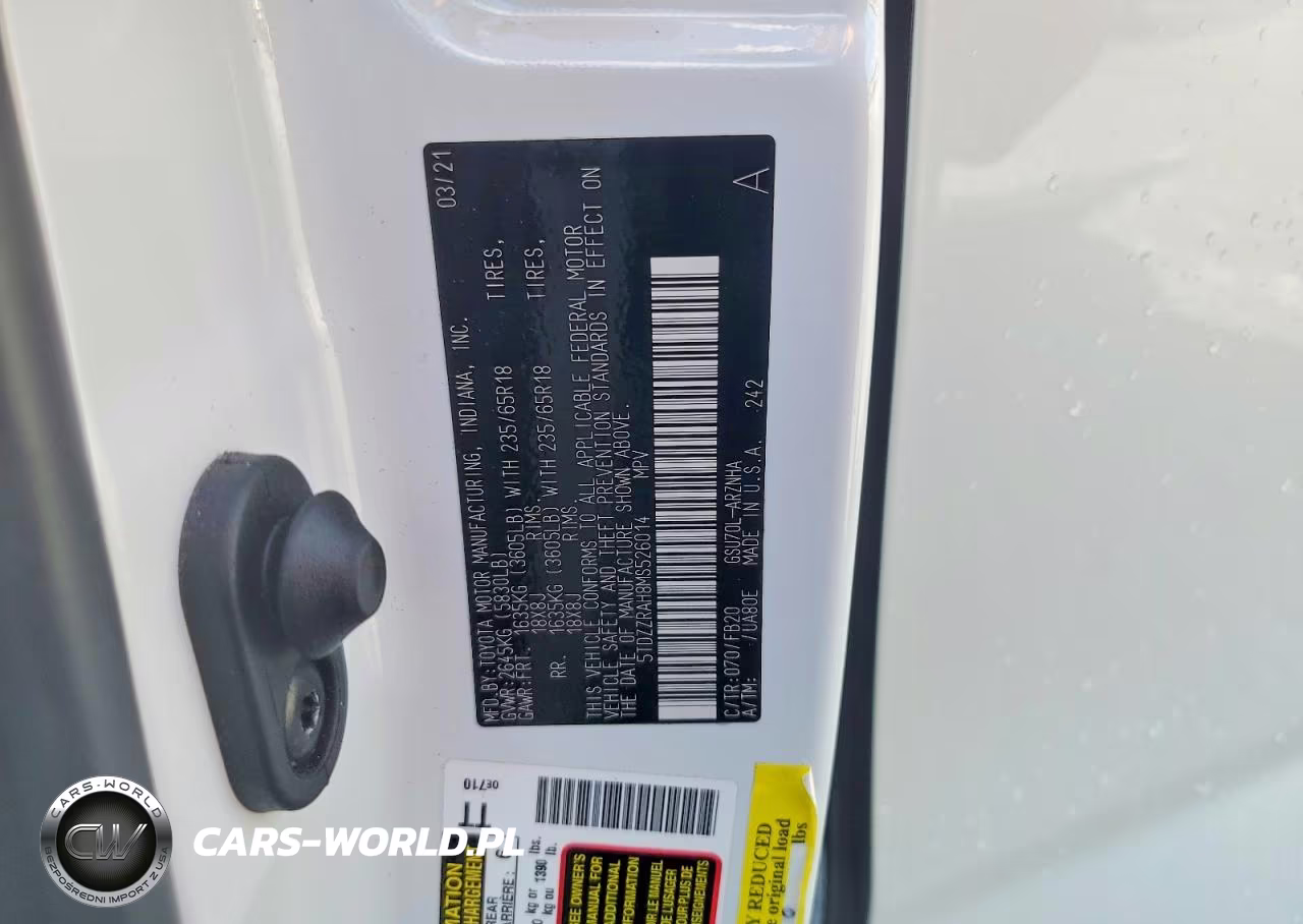 2021 Toyota Highlander Le VIN:5TDZZRAH8MS526014 - 13