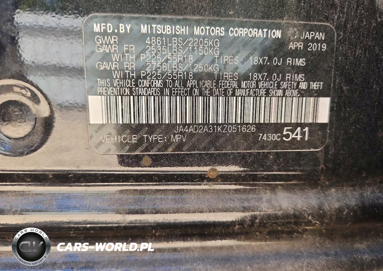 2019 Mitsubishi Outlander Es VIN:JA4AD2A31KZ051626 - 13