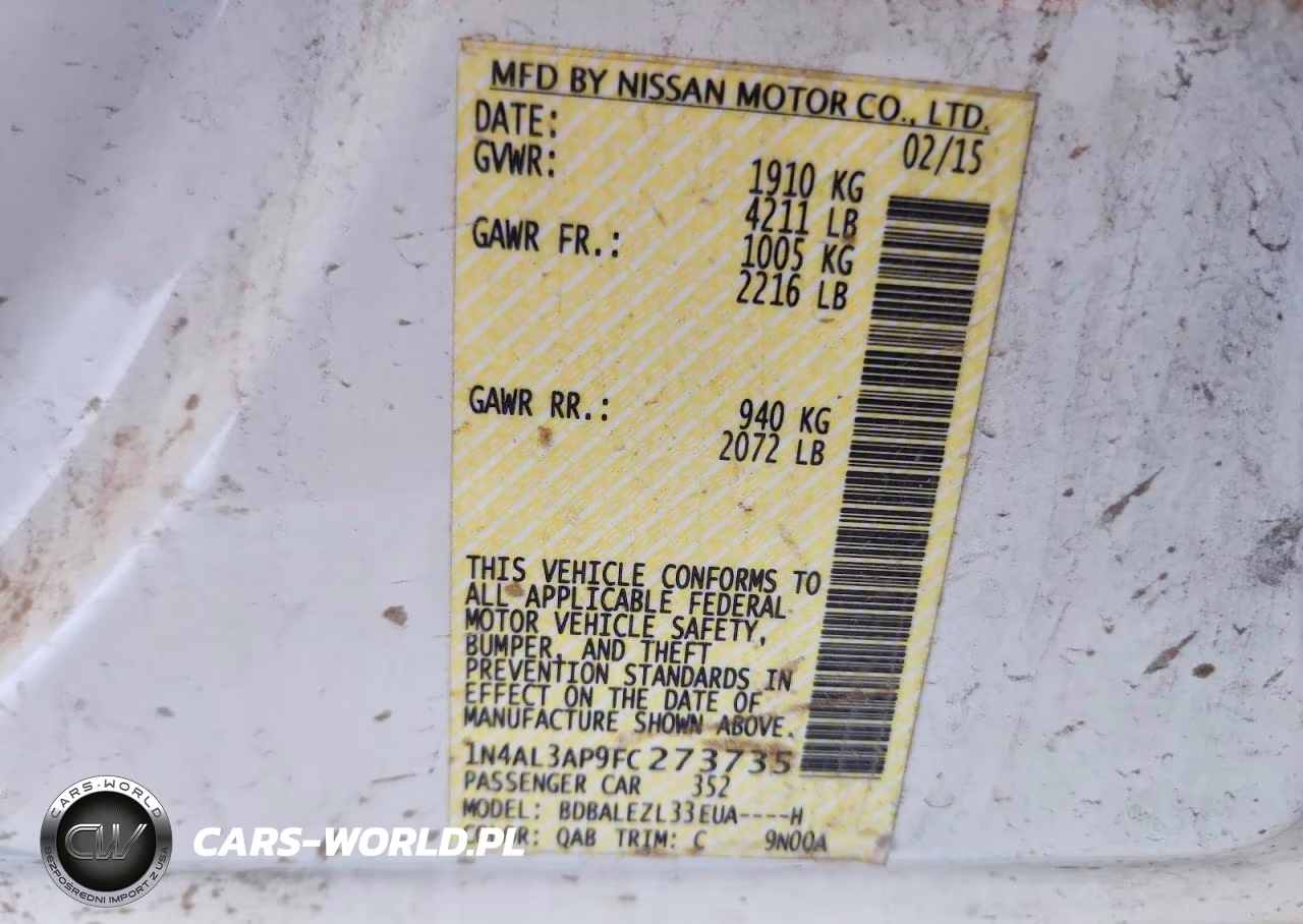 2015 Nissan Altima 2.5 S VIN:1N4AL3AP9FC273735 - 12
