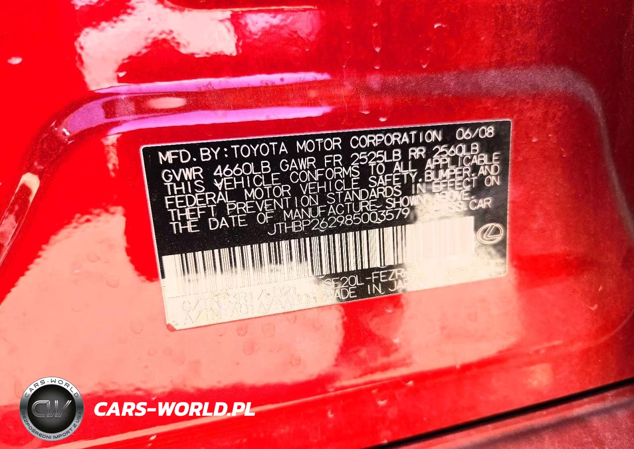 2008 Lexus Is F Base VIN:JTHBP262985003579 - 13