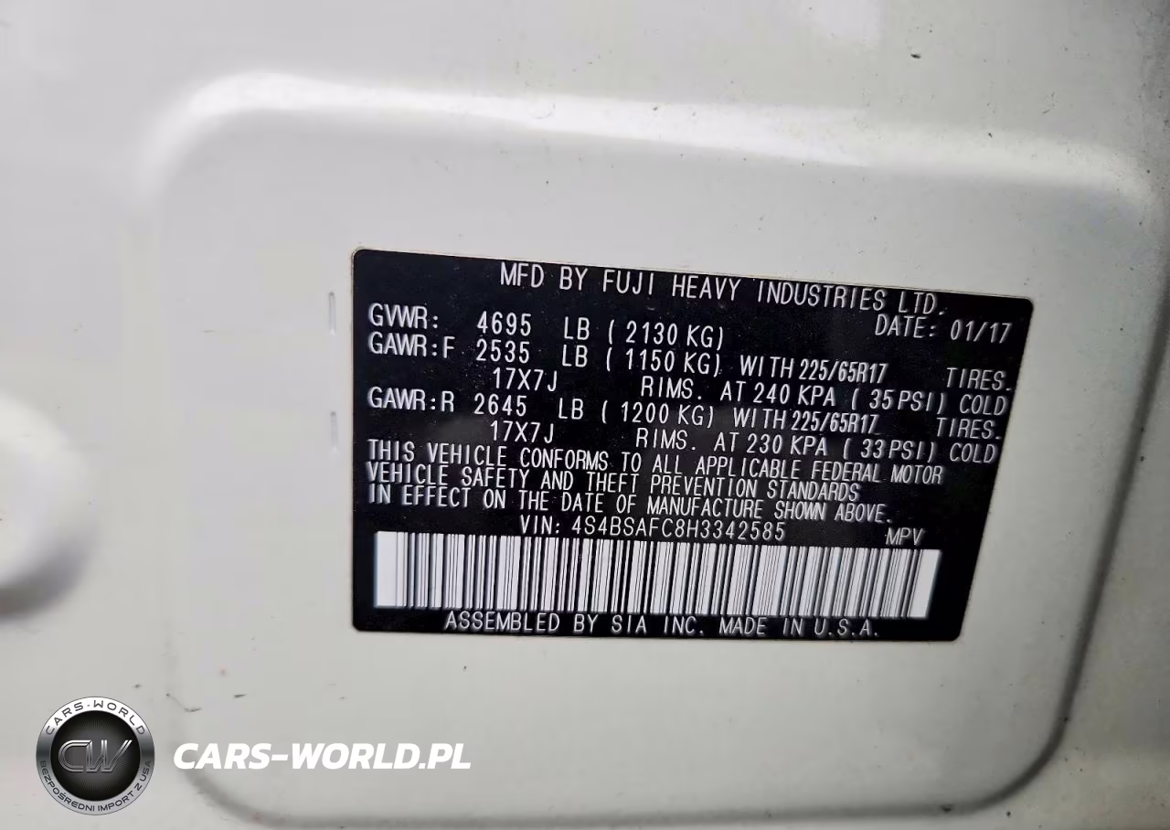 2017 Subaru Outback 2.5I Premium VIN:4S4BSAFC8H3342585 - 14